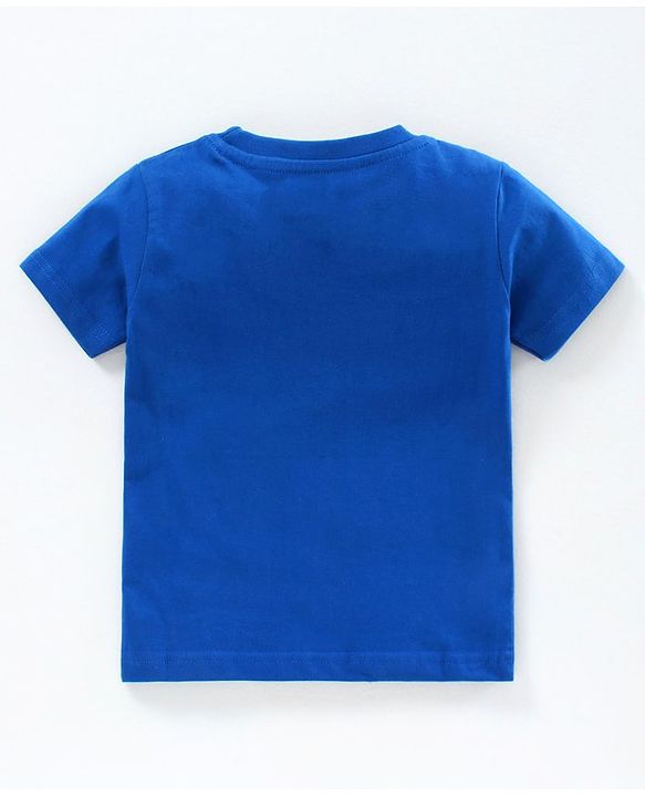 Babyhug 100% Cotton Half Sleeves Tee - Blue