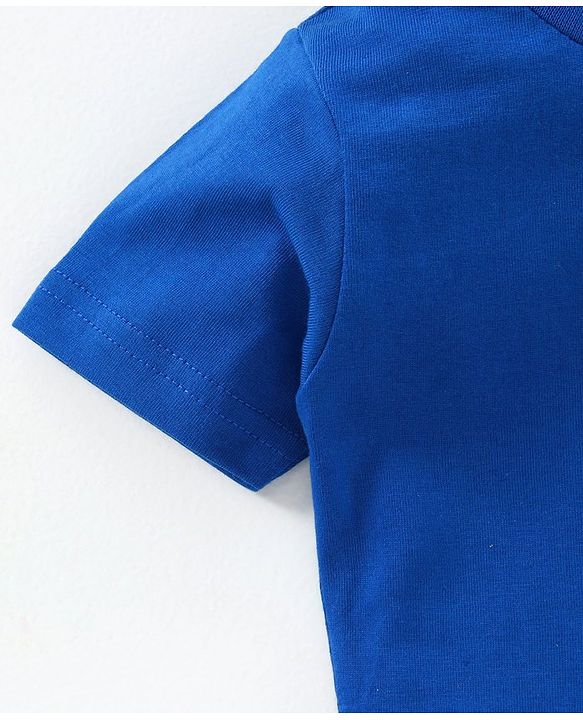Babyhug 100% Cotton Half Sleeves Tee - Blue