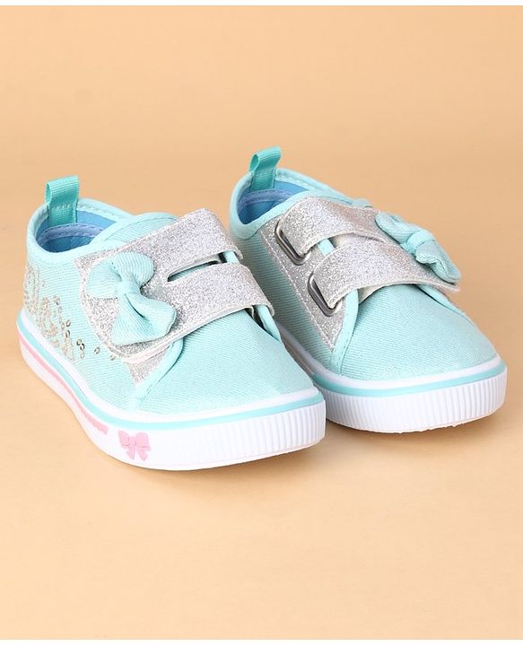 Cute Walk by Babyhug Casual Shoes Bow Applique - Sky Blue