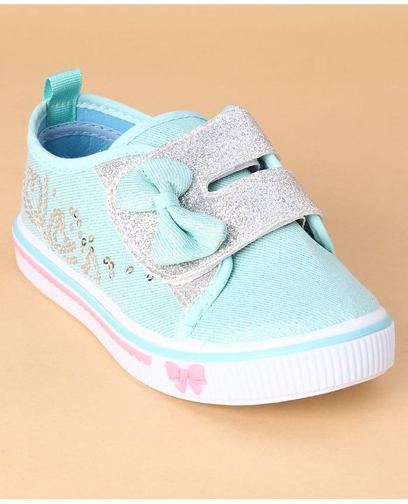 Cute Walk by Babyhug Casual Shoes Bow Applique - Sky Blue