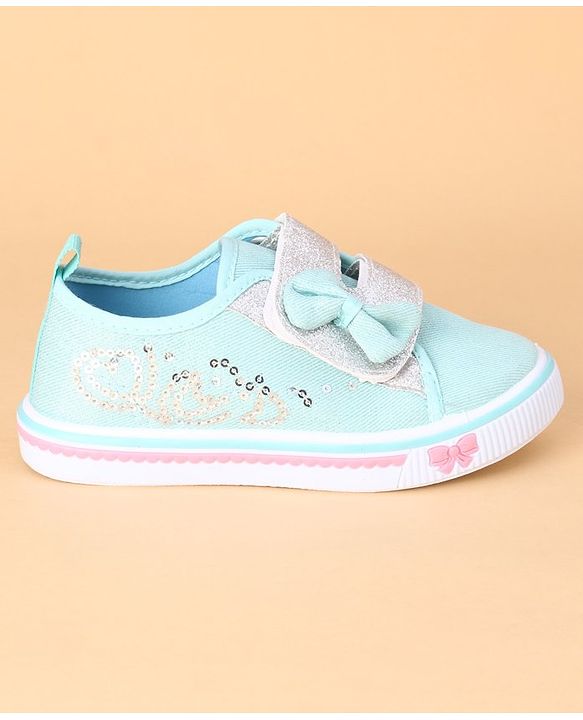 Cute Walk by Babyhug Casual Shoes Bow Applique - Sky Blue