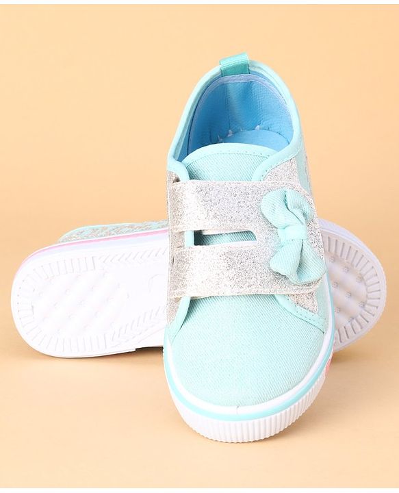 Cute Walk by Babyhug Casual Shoes Bow Applique - Sky Blue