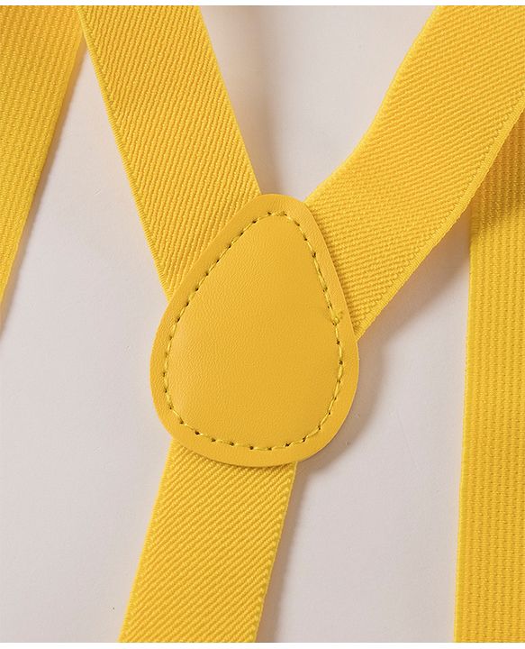 Pine Kids Free Size Bow and Suspender Set - Yellow