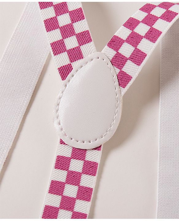 Babyhug Free Size Bow and Suspender - White