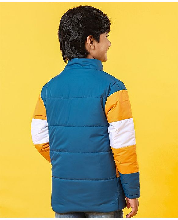 Pine Kids Full Sleeves Jackets with Color Block - Yellow