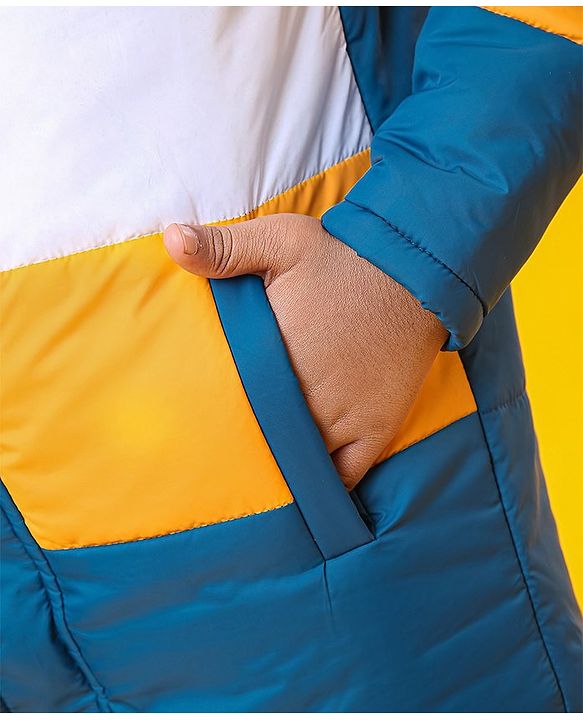 Pine Kids Full Sleeves Jackets with Color Block - Yellow