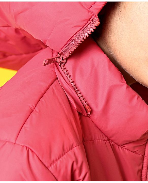 Pine Kids Full Sleeves Jackets with Detachable Hoodie - Red