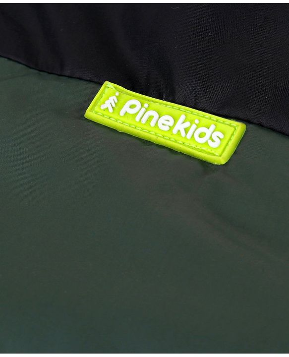 Pine Kids Full Sleeves Hooded Jacket - Olive Green