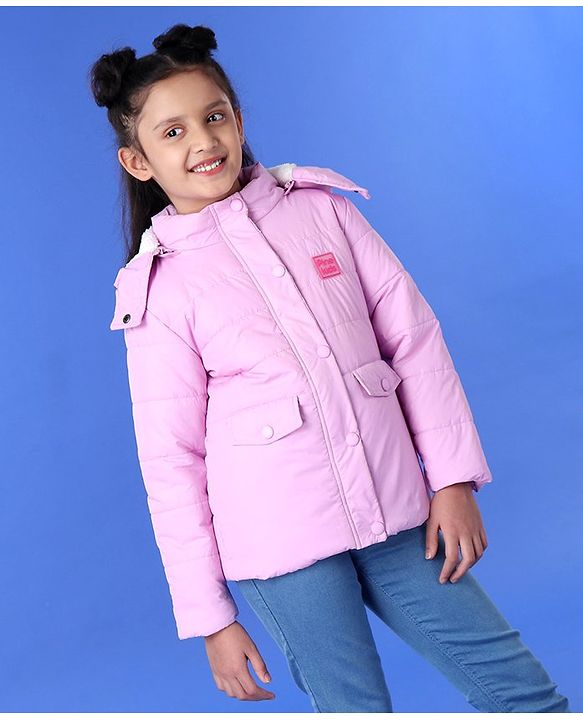 Pine Kids Full Sleeves Hooded Jacket - Pink