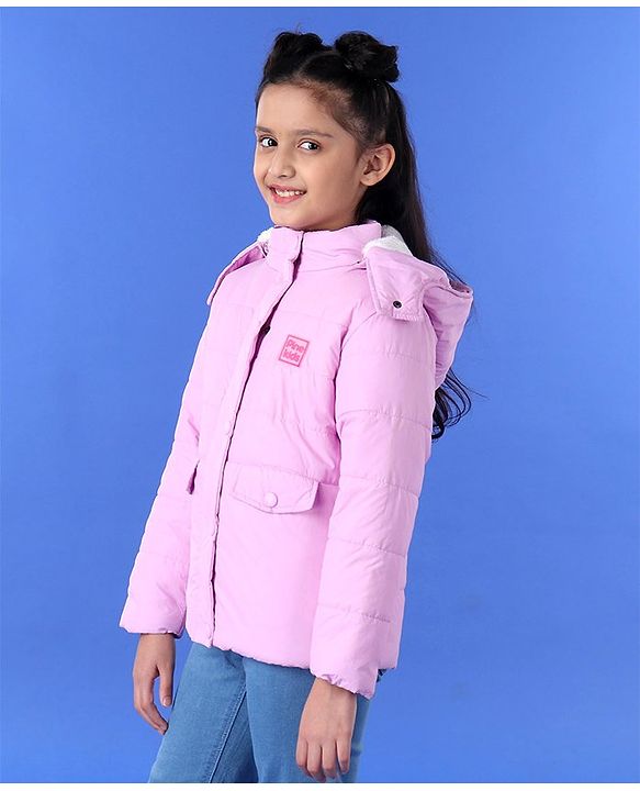 Pine Kids Full Sleeves Hooded Jacket - Pink
