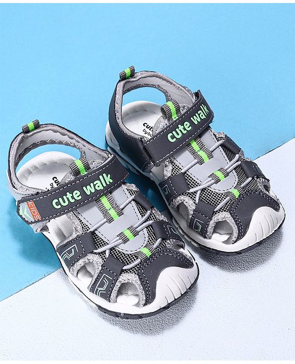 Cute Walk by Babyhug Sandals - Grey