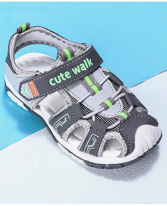 Cute Walk by Babyhug Sandals - Grey