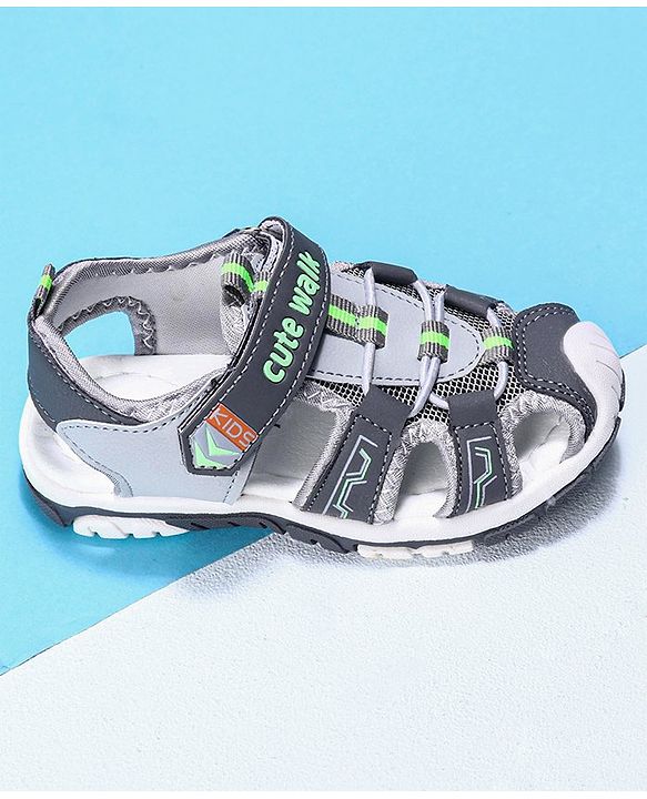 Cute Walk by Babyhug Sandals - Grey