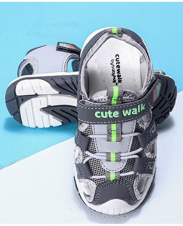 Cute Walk by Babyhug Sandals - Grey