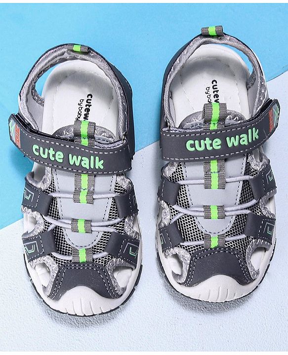 Cute Walk by Babyhug Sandals - Grey