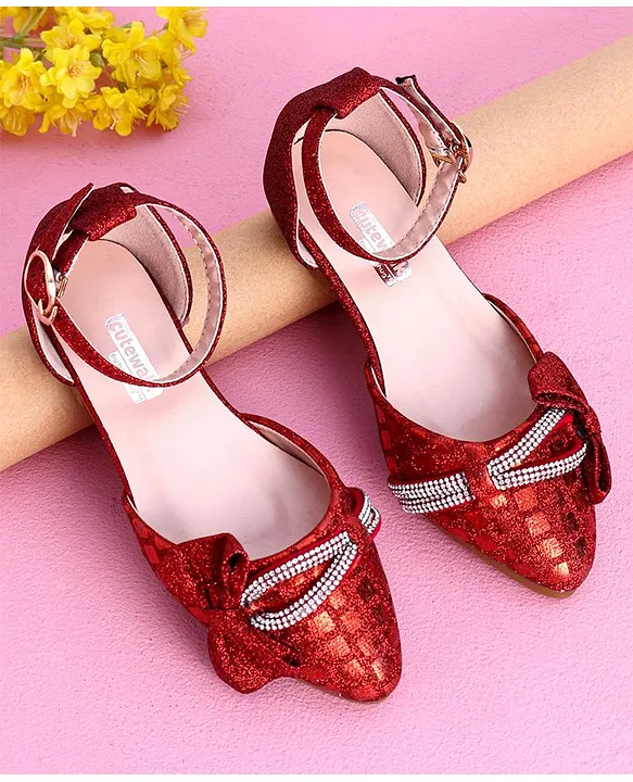 Red Organza Bow Kitten heels – Shoe That Fits You