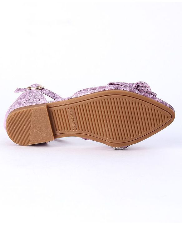 Cute Walk by Babyhug Party Wear Belly Shoes Bow Appliques - Pink