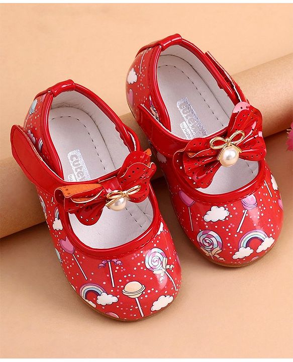 Cute Walk by Babyhug Sandals Bow Applique - Red