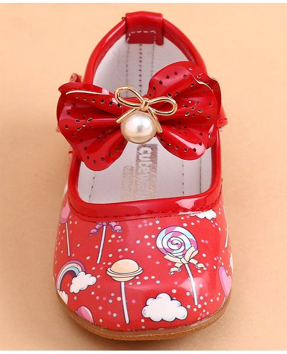 Cute Walk by Babyhug Sandals Bow Applique - Red