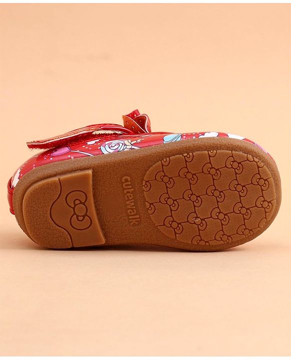 Cute Walk by Babyhug Sandals Bow Applique - Red