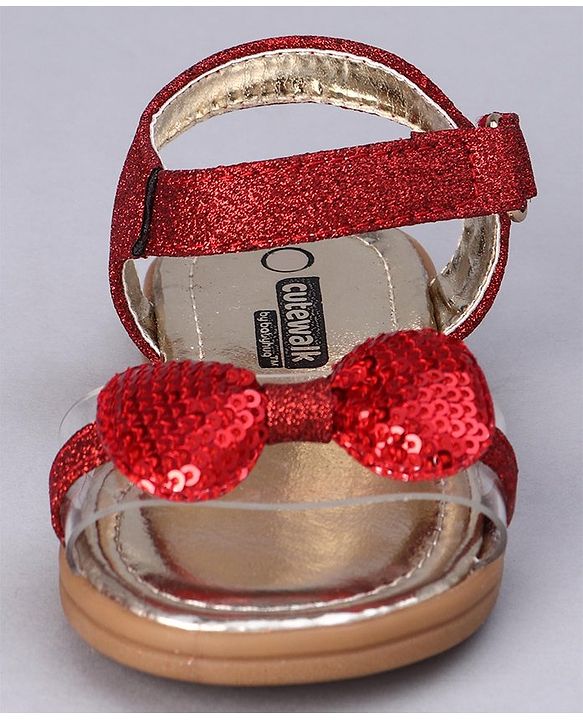Cute Walk by Babyhug Party Wear Sandals - Red