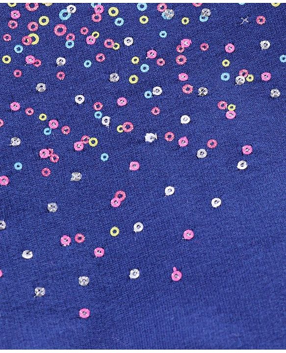 Babyhug Full Sleeves Printed Top & Skirt - Navy Blue Pink