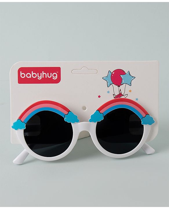 Babyhug Round Sunglasses Rainbow Design - White
