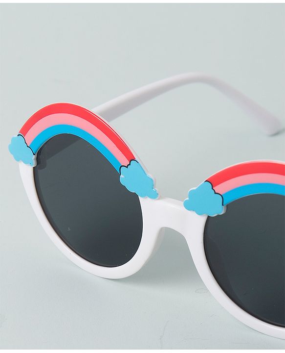 Babyhug Round Sunglasses Rainbow Design - White