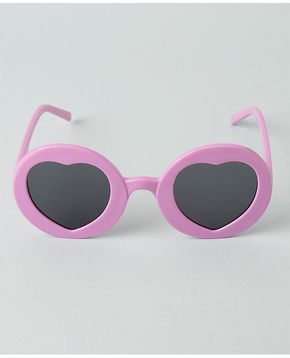 Babyhug Round Shaped With Heart Sunglasses - Purple