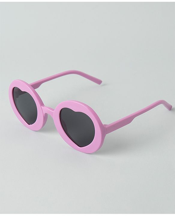 Babyhug Round Shaped With Heart Sunglasses - Purple