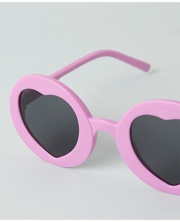 Babyhug Round Shaped With Heart Sunglasses - Purple