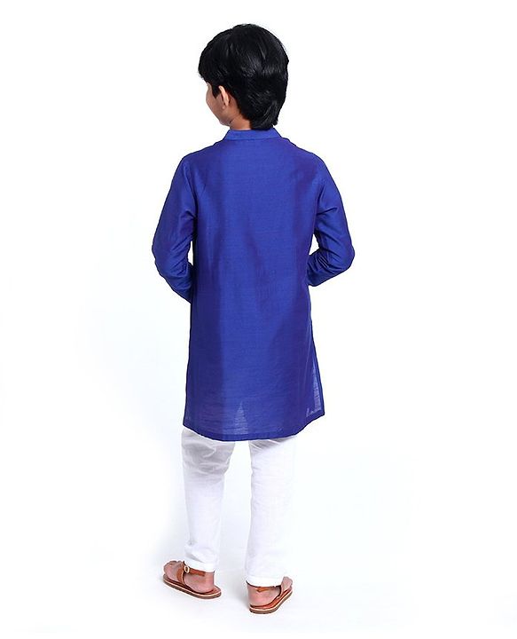 Pine Kids Full Sleeves Kurta & Pyjama - Blue White