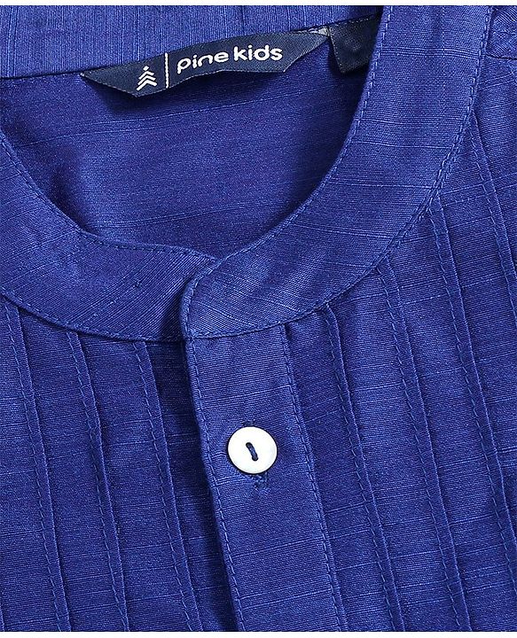 Pine Kids Full Sleeves Kurta & Pyjama - Blue White