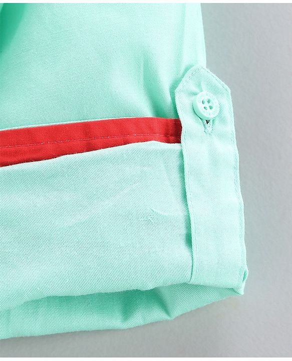 Pine Kids Full Sleeves Shirt Solid Color  - Green