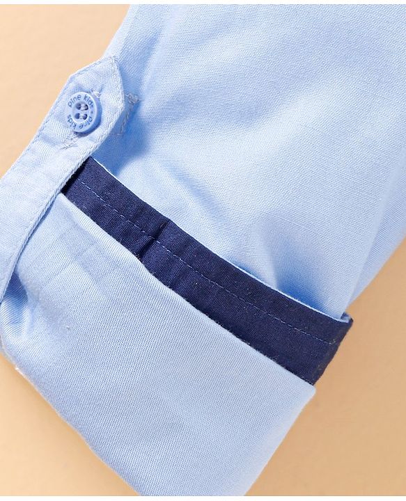 Pine Kids Full Sleeves Shirt Solid Color - Blue