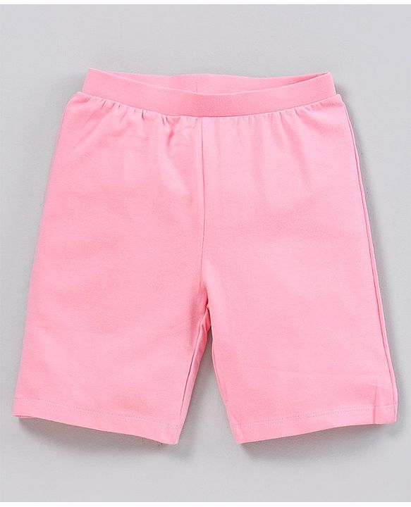 Pine Kids Anti-microbial & Biowashed Cotton Lycra Shorts Soild - Pink Black