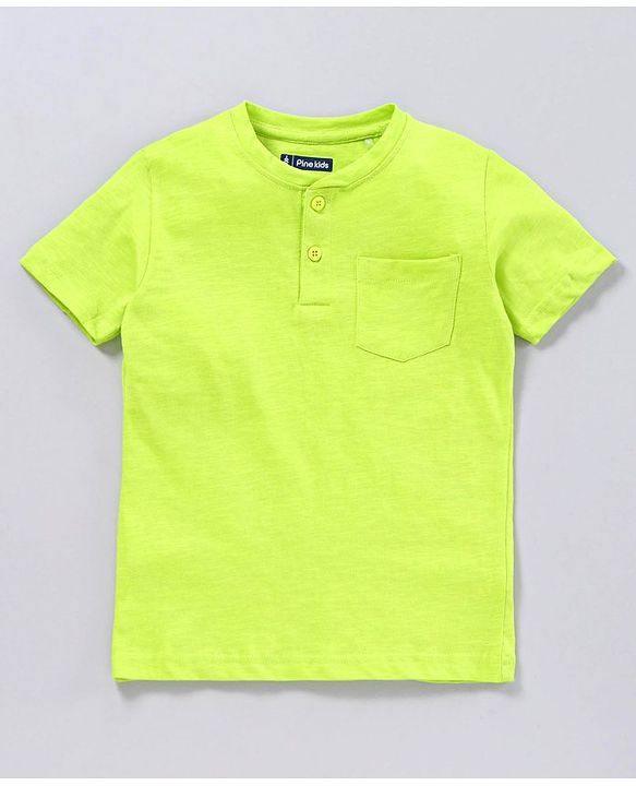 Pine Kids Half Sleeves Bio Washed Tee Striped Print - Orange Green