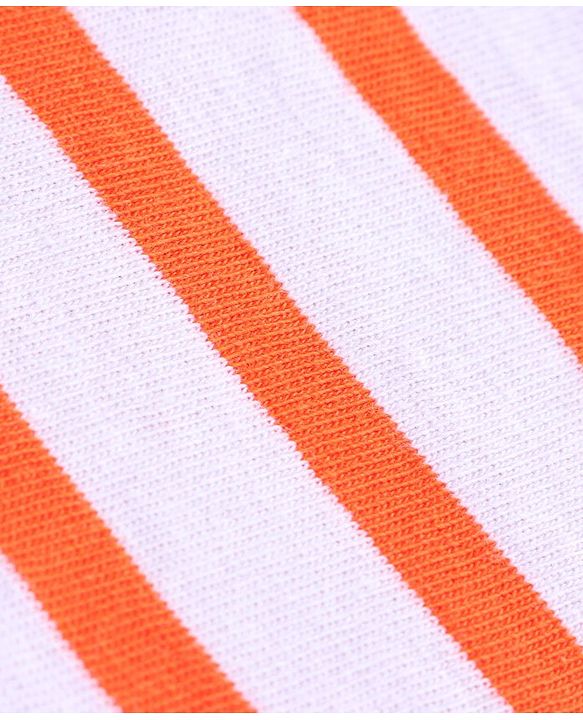 Pine Kids Half Sleeves Bio Washed Tee Striped Print - Orange Green