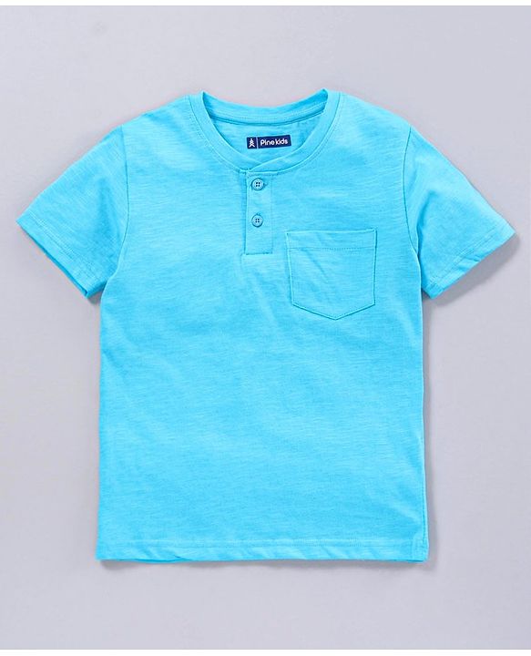Pine Kids Half Sleeves Bio Washed Tee Striped Print Pack of 2 - Blue Green