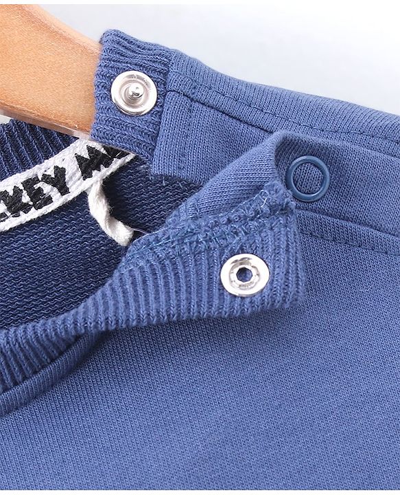 Babyhug Full Sleeve Sweatshirt Mickey Mouse Print - Navy