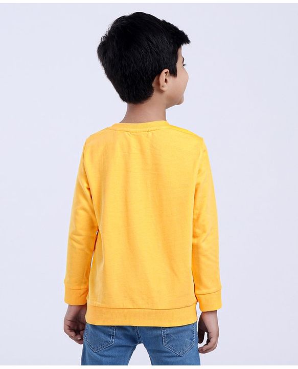 Babyhug Full Sleeves Sweatshirt Mickey Graphics - Yellow