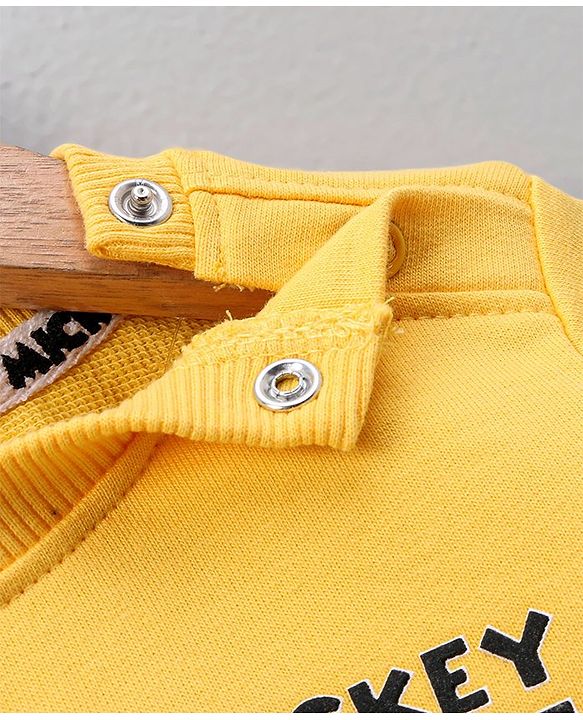 Babyhug Full Sleeves Sweatshirt Mickey Graphics - Yellow