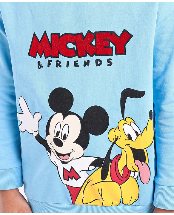 Babyhug Full Sleeve Sweatshirt Mickey & Friends Print - Blue