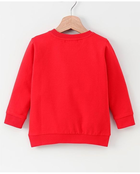 Babyhug Full Sleeves Sweatshirt Mickey Mouse & Friends Print - Red