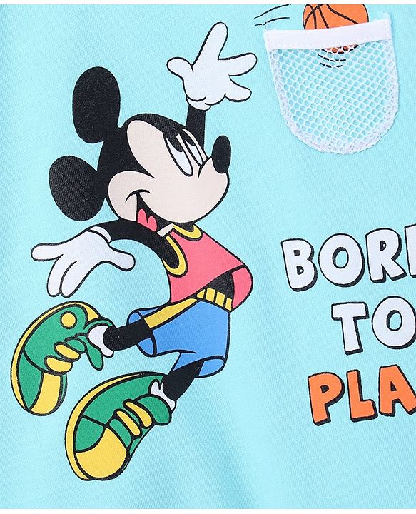 Babyhug Full Sleeves Sweatshirt Mickey Mouse Print - Blue