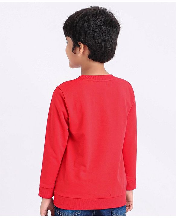 Babyhug Full Sleeve Sweatshirt Mickey & Friends Print - Red