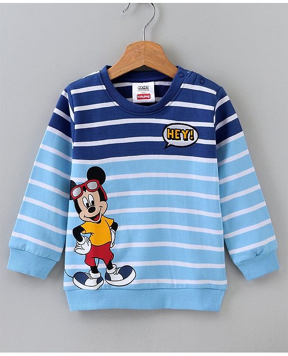 Babyhug Full Sleeve Disney Sweatshirt Mickey Mouse Print - Blue