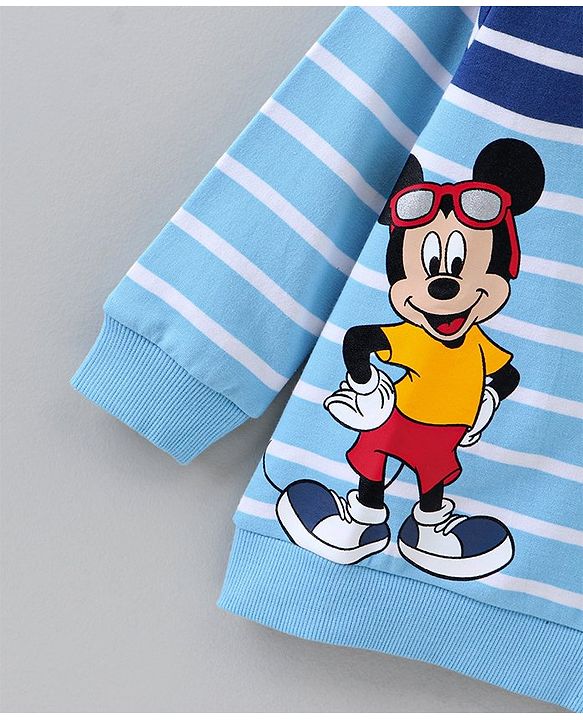 Babyhug Full Sleeve Disney Sweatshirt Mickey Mouse Print - Blue