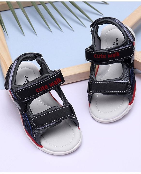 Cute Walk by Babyhug Sandals - Black