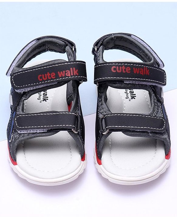 Cute Walk by Babyhug Sandals - Black
